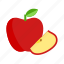 apple, fruit, slice, food 