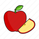 apple, fruit, food, slice