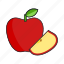 apple, fruit, food, slice 