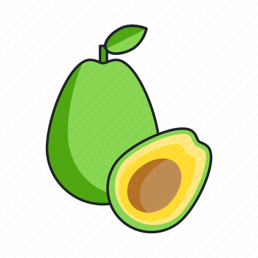 Avocado, fruit, veggie, slice, exotic, tropical icon - Download on Iconfinder