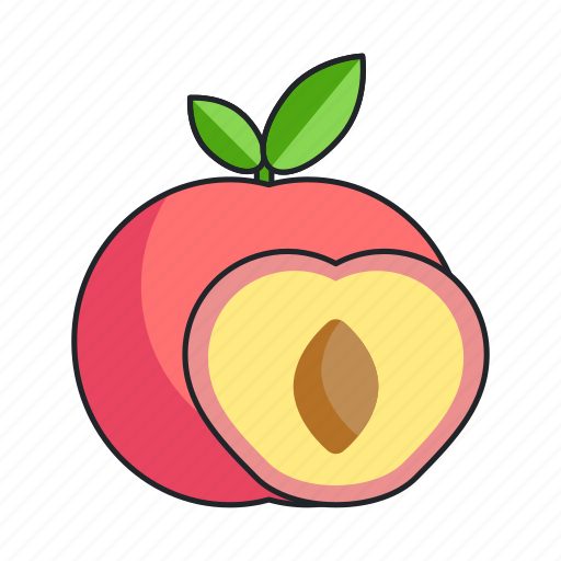 Peach, nectarine, fruit, food, slice icon - Download on Iconfinder