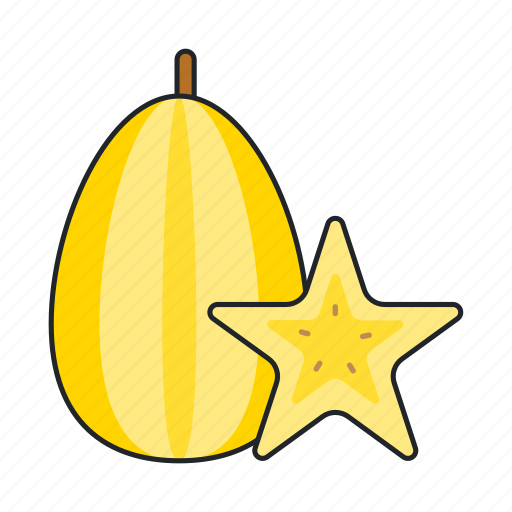 Starfruit, star, fruit, exotic, tropical, food, slice icon - Download on Iconfinder