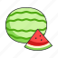 watermelon, fruit, slice, exotic, tropical, food 