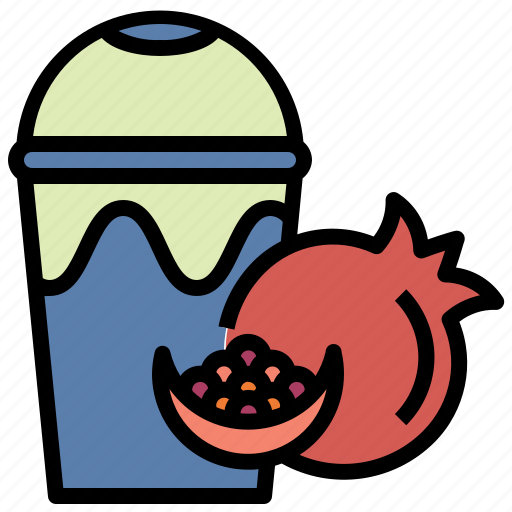 Pomegranate, juice, fruit, healthy, drink, water icon - Download on Iconfinder
