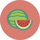 fruits, green, red, round, veggie, watermelon