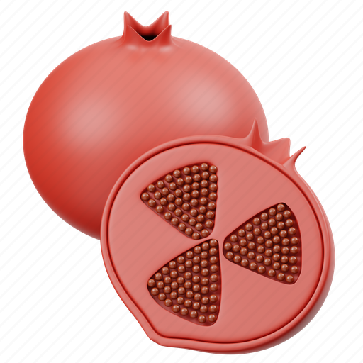 Pomegranate, fruit, organic, healthy, fresh, nutrition, sweet 3D illustration - Download on Iconfinder