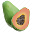 papaya, tropical, fruit, fresh, healthy, slice 