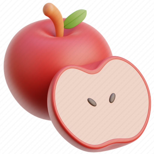 Apple fruit, diet, fruit, fresh, healthy, slice 3D illustration - Download on Iconfinder