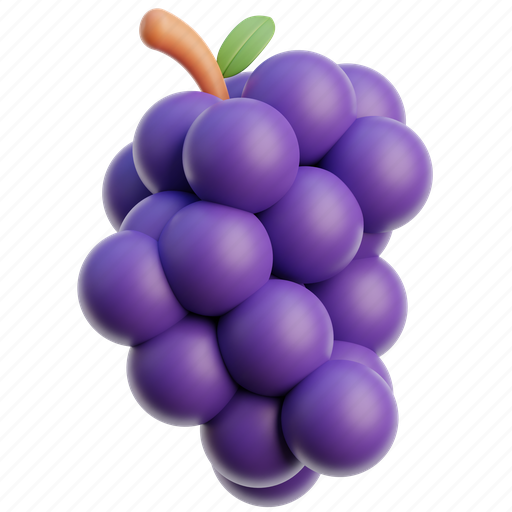 Grapes, fruit, food, fresh, healthy, grape 3D illustration - Download on Iconfinder