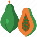 papaya, fruit, healthy, fresh, organic, meal, nature
