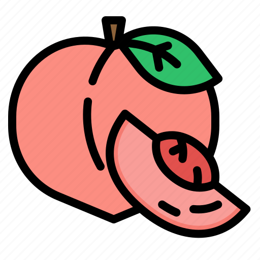Peach, fruit, food, organic, vegan icon - Download on Iconfinder