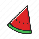 fresh, fruits, green, red, vegetables, watermelon