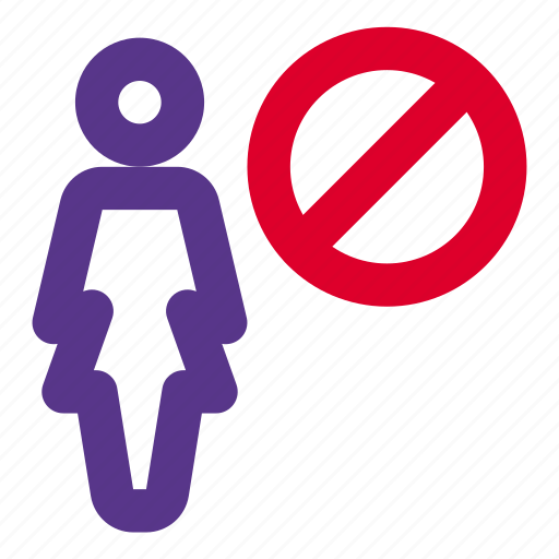 Single, woman, banned, restricted icon - Download on Iconfinder
