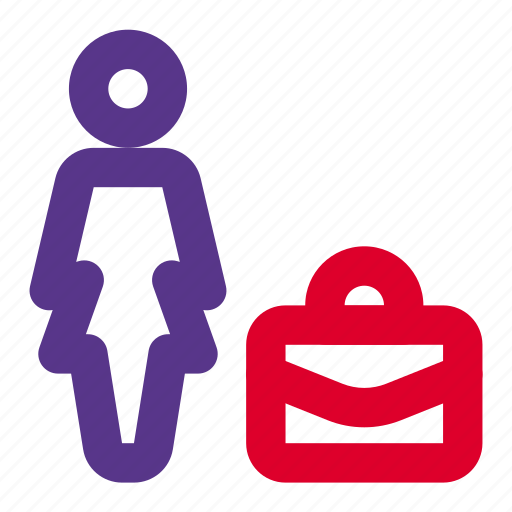 Single, woman, briefcase, suitcase icon - Download on Iconfinder