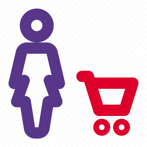 Single, woman, cart, trolley icon - Download on Iconfinder