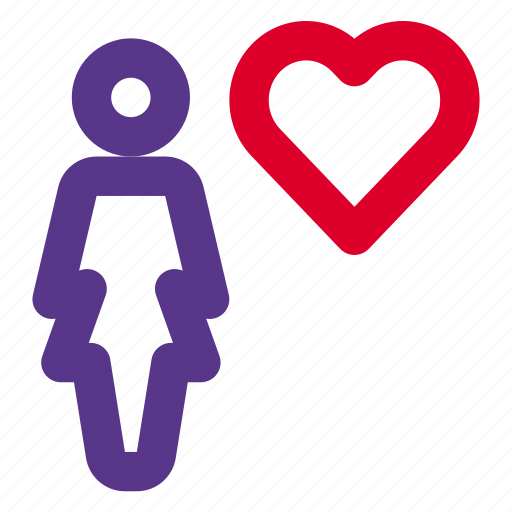 Single, woman, heart, shape icon - Download on Iconfinder