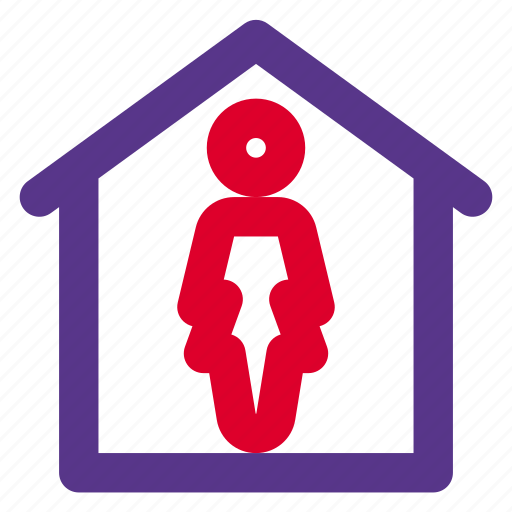 Single, woman, home, house icon - Download on Iconfinder