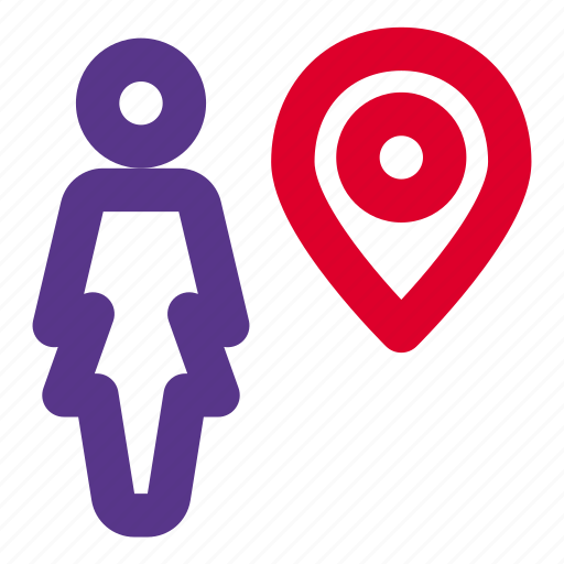 Single, woman, location, pin icon - Download on Iconfinder