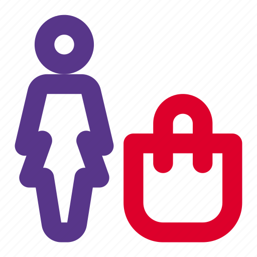 Single, woman, shopping, bag icon - Download on Iconfinder