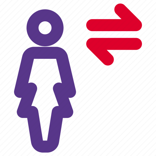 Single, woman, transfer, arrows icon - Download on Iconfinder
