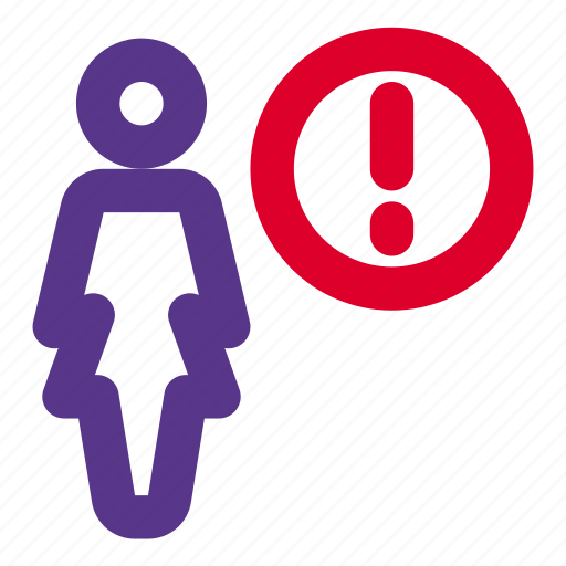 Single, woman, warning, caution icon - Download on Iconfinder