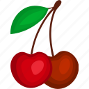 cherry, drupe, edible, flat, sour, sweet, tree