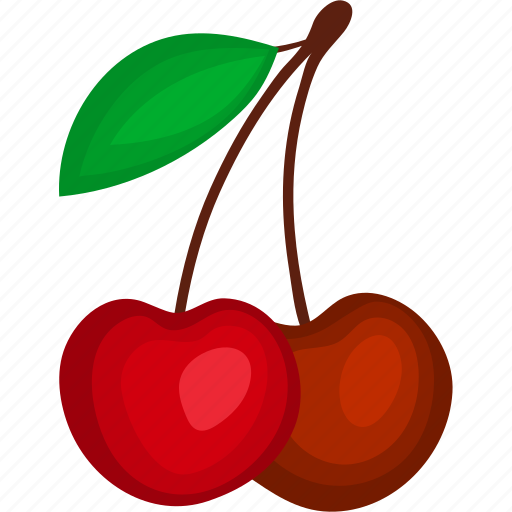 Cherry, drupe, edible, flat, sour, sweet, tree icon - Download on Iconfinder