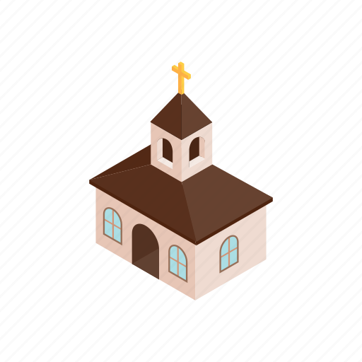 Building, christian, church, cross, funeral, isometric, religion icon - Download on Iconfinder