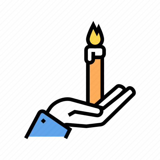 Burial, burning, candle, hand, holding, service icon - Download on Iconfinder