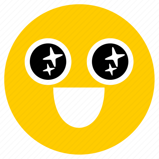 Happy, stars, big eyes, joy, delighted, glad, emoji icon - Download on Iconfinder