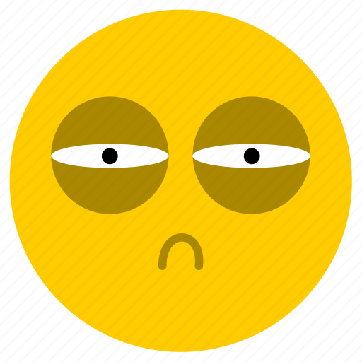 Tired, baggy eyes, bored, annoyed, dull, emoji, boring icon - Download on Iconfinder