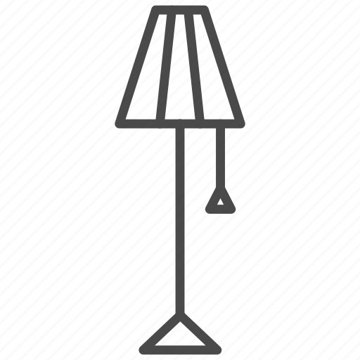Bulb, floor lamp, lamp, light, line, outline, torchere icon - Download on Iconfinder