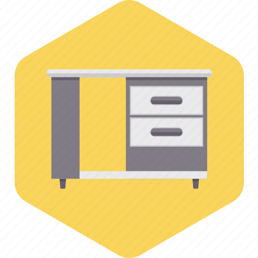 Desk, drawers, furniture, office, table icon - Download on Iconfinder