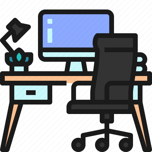 Desk, computer, office icon - Download on Iconfinder