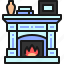 furniture, fireplace, chimney 