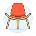 objects, legged, shell, red, modern, chair, furniture, chairs, sofas, sofa