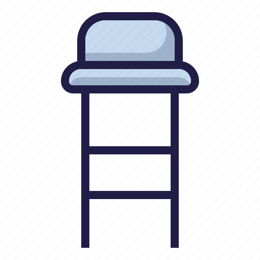 Bar chair, furnishing, furniture, high chair, home living, household, seat icon - Download on Iconfinder