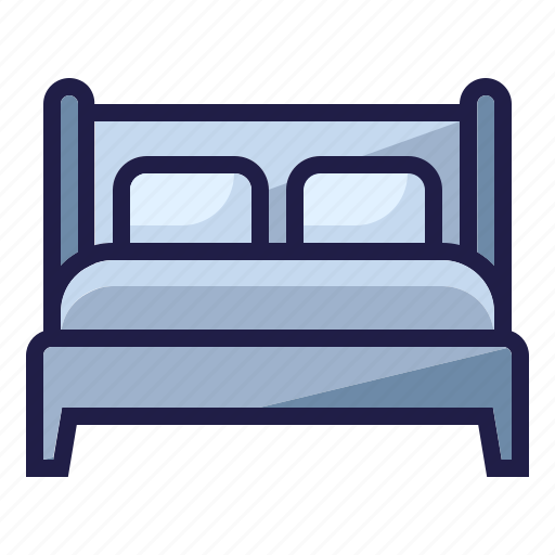 Bed, bedroom, double bed, furnishing, furniture, home living, household icon - Download on Iconfinder