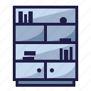 bookcase, bookshelf, furnishing, furniture, home living, household, library