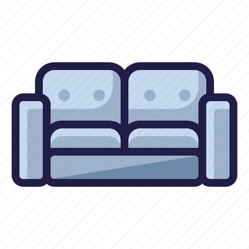 Couch, double sofa, furnishing, furniture, home living, household, seat icon - Download on Iconfinder