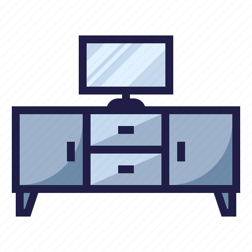 Furnishing, furniture, home living, household, tv lounge, tv stand, wide tv table icon - Download on Iconfinder