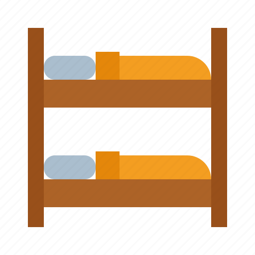 Bunk bed, dormitory, furnishing, furniture, home living, hostel, household icon - Download on Iconfinder