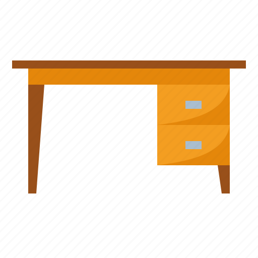 Desk, drawer, furnishing, furniture, home living, household, table icon - Download on Iconfinder