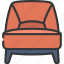 cusioned, chair, household, home, seat 