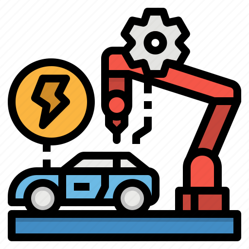 Car, electric, electriccar, factory, production icon - Download on Iconfinder