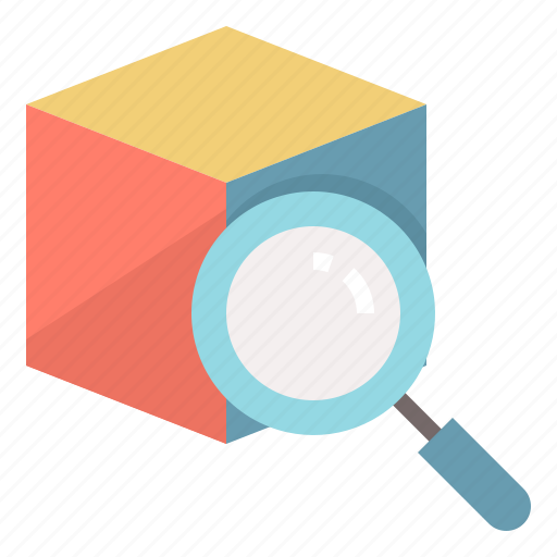 Cube, find, inspect, item, look, search icon - Download on Iconfinder
