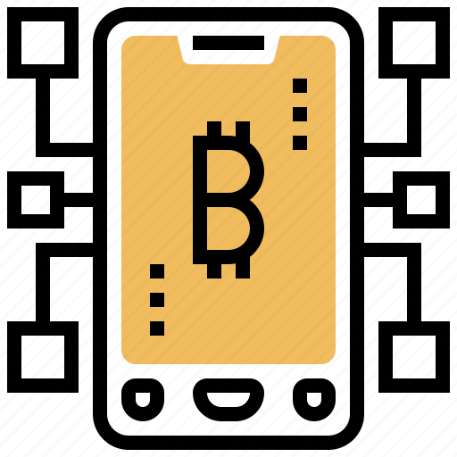 Bitcoin, blockchain, cryptocurrency, network, smartphone icon - Download on Iconfinder
