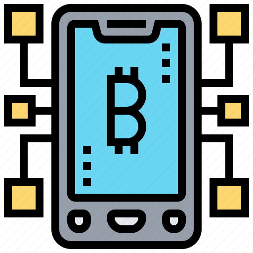 Bitcoin, blockchain, cryptocurrency, network, smartphone icon - Download on Iconfinder