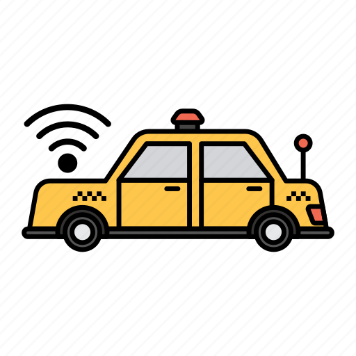 Wireless, driverless, autonomous, automated, artificial intelligence, cab, robotaxi icon - Download on Iconfinder
