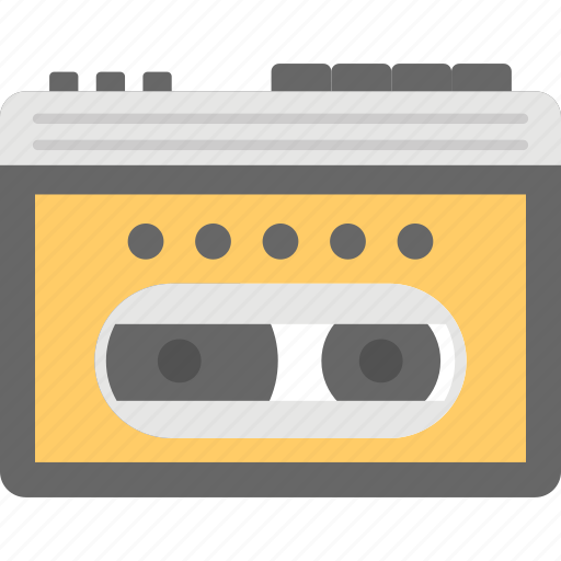 Cassette boombox, cassette player., music tape, radio, tape recorder icon - Download on Iconfinder